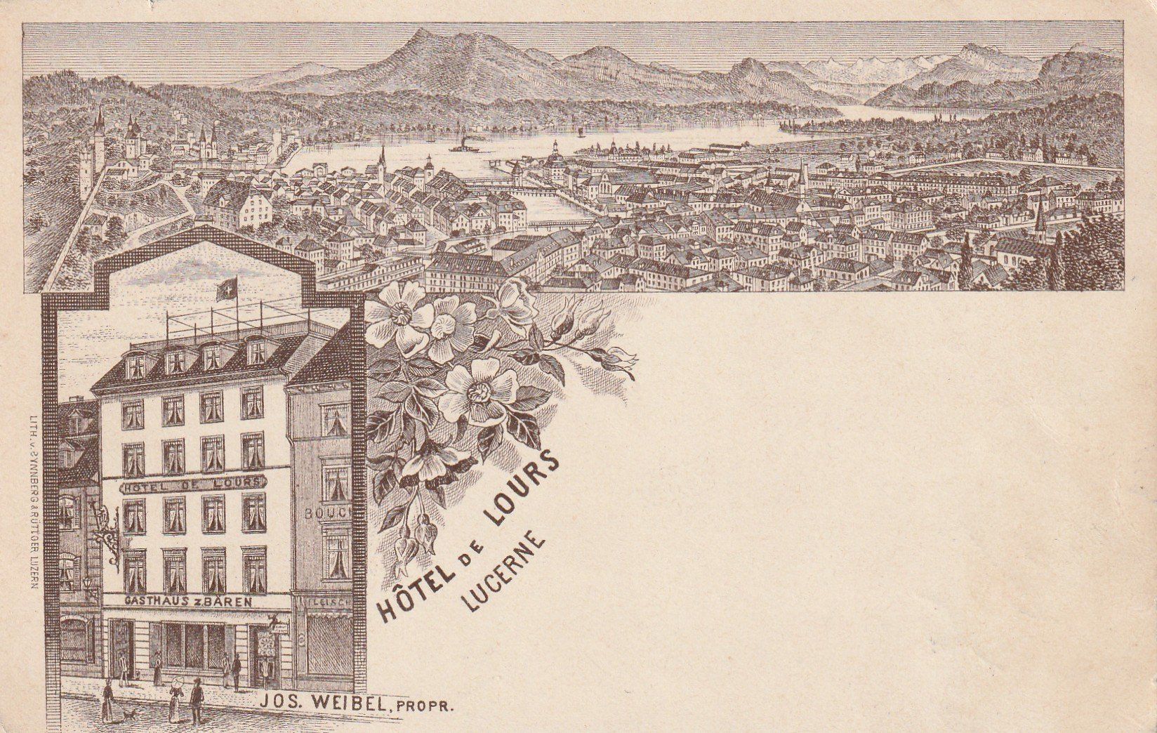 Cartoline postali: Luzern Hotel Lours – Usato da Rorschacherberg venduto da fratovi2