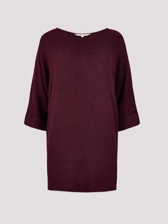Apricot Feinstrick-Pullover Oversize, Weinrot, Gr. XS