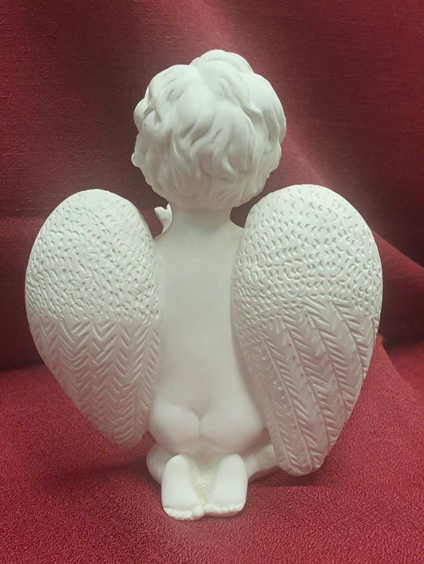 Statuette: Süsser Engel, knieend, Gipsfigur, Deko Figur - – Usato da Auw venduto da beretta1966 4