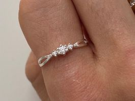Silber 925 Solitär Band Ring