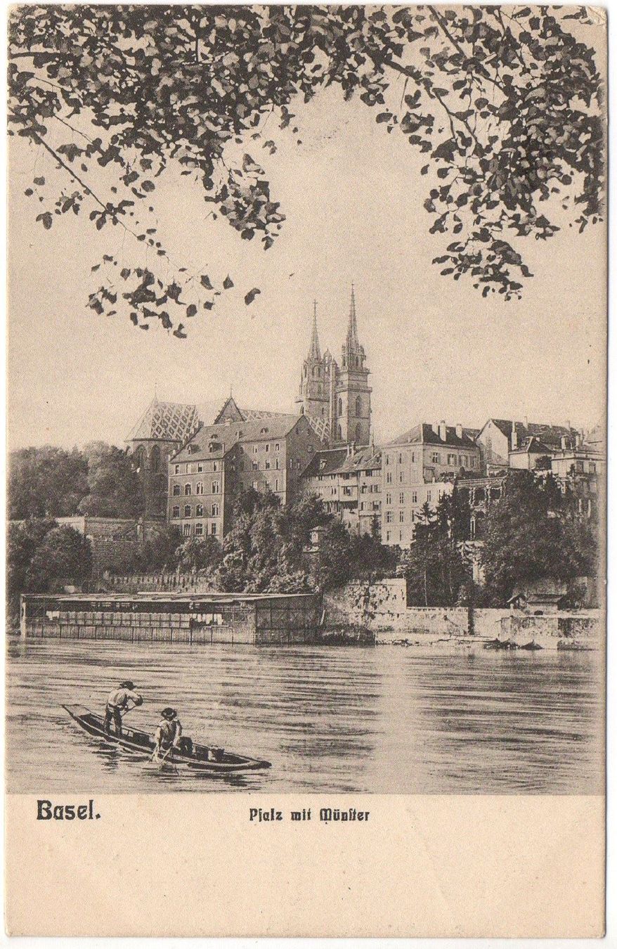 Ansichtskarten: BASEL Pfalz, Rhein mit Ruderboot – Gebraucht aus Jona von philajona