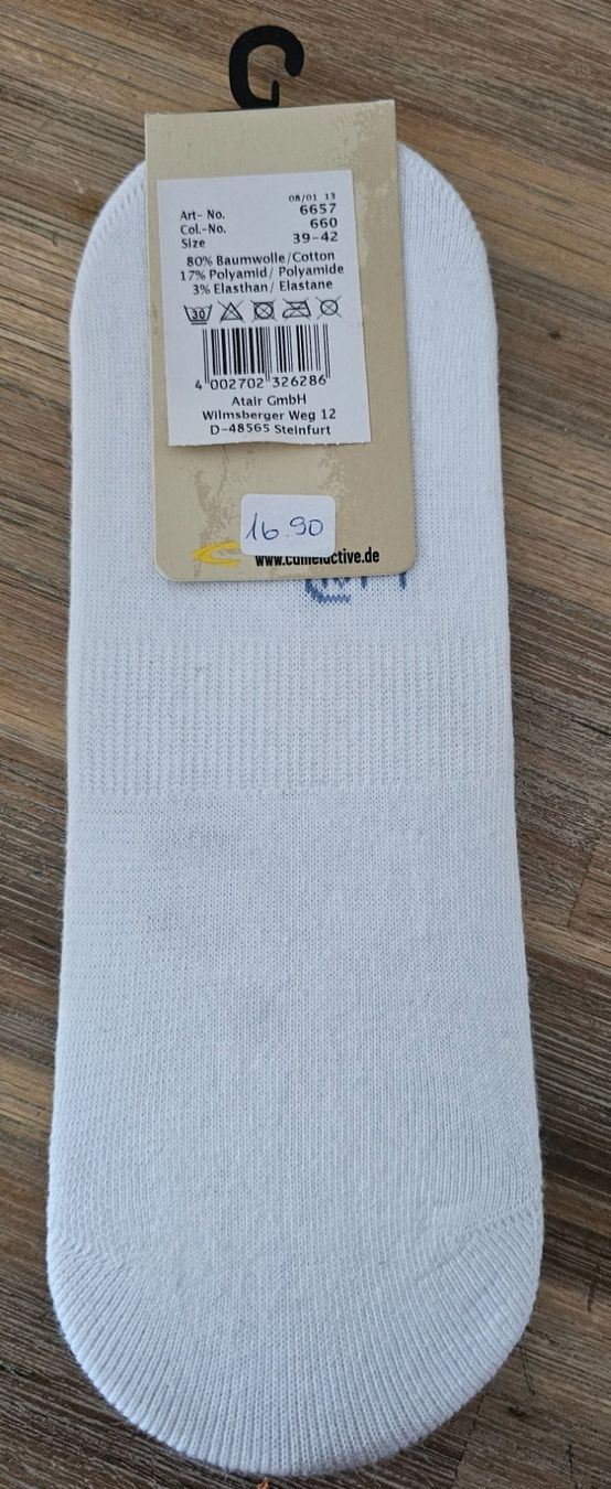 Calze: Camel Active Sneaker Socken, weiss, Gr. 43-46, 2er Pack – Nuovo e nell'imballaggio originale da Basel venduto da Allerlei-Basel 1