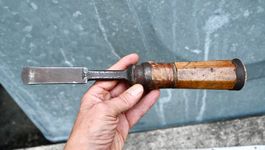 ANTIK Stemmeisen L 29cm vorne dreieckig Punzierung " PFEIL"