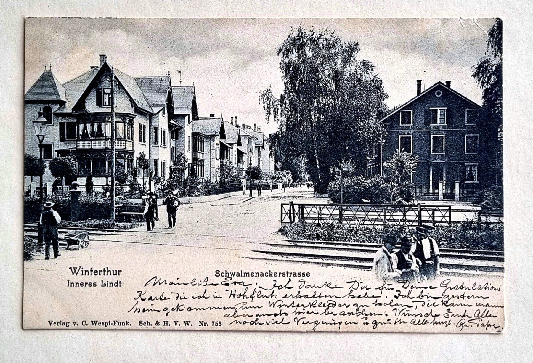 Ansichtskarten: Winterthur - Inneres Lindt - Bariere - Schwalmenackerstrasse – Gebraucht aus Rothrist von RROENK