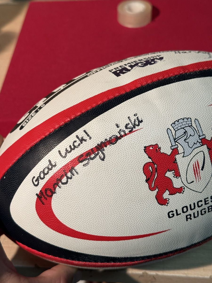 Palloni: Signed Gilbert Rugby Ball - Premiership Replica Size 5 – Usato da Lausanne venduto da artnouveau04 3