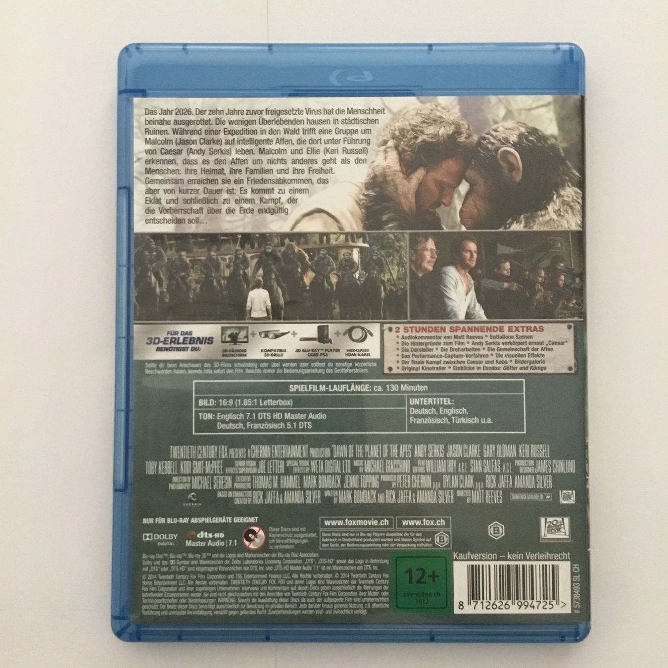 Tutti i DVDs: Planet der Affen Revolution - Blu Ray 3D + Blu Ray – Nuovo (secondo la descrizione) da Blauen venduto da sternchen66 1