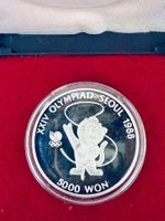 **Olympia Seoul 1988 Gedenkmünze 5000 Won Silber in Top**