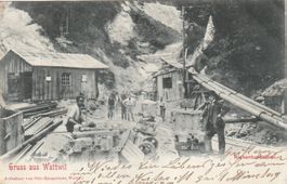 AK  Gruss aus Wattwil Rickentunnelbau 1904