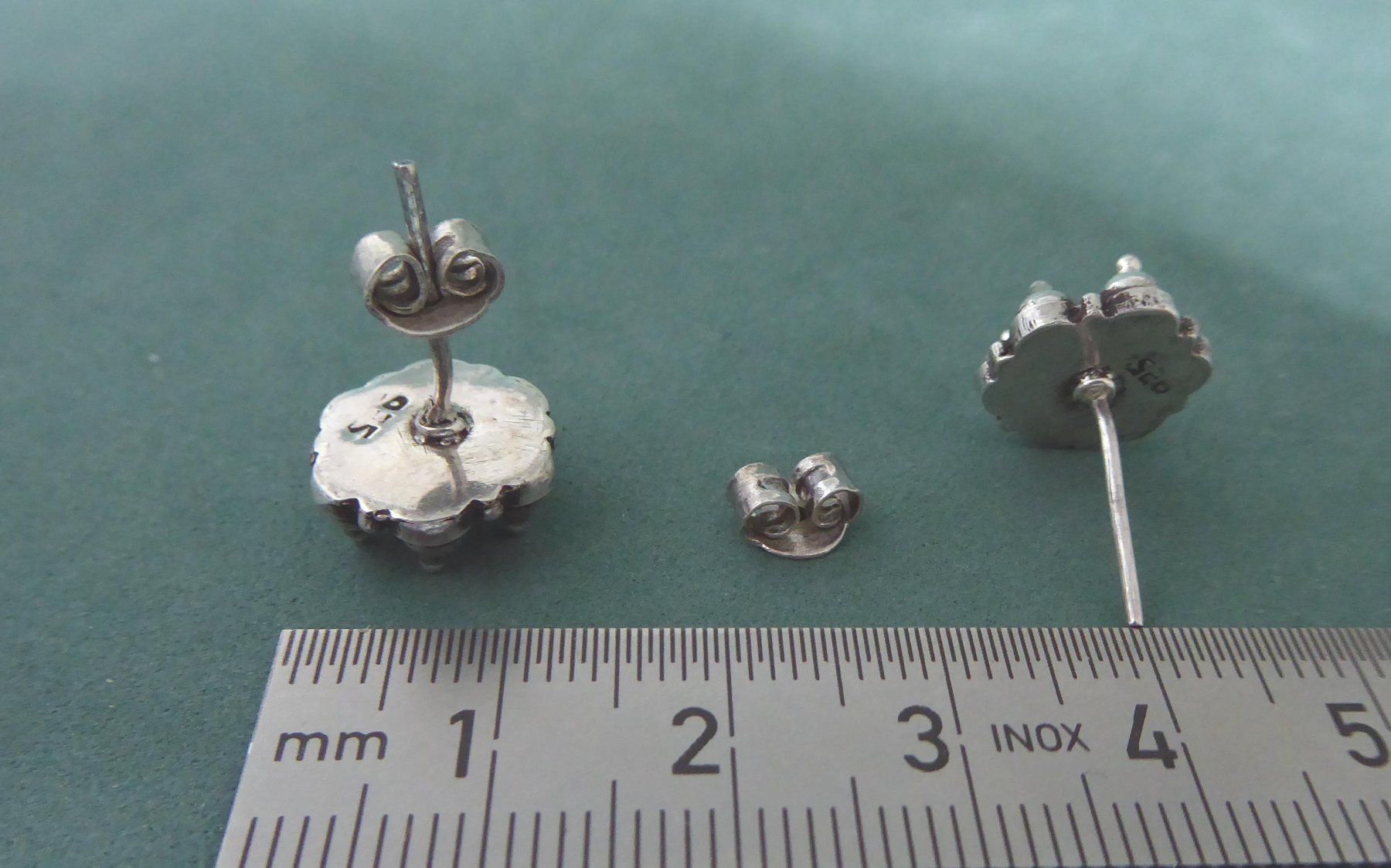 Orecchini pendenti & Orecchini a lobo: Ohr Ringe / Stecker 925 Silber mit synthetischem Steinchen – Usato da Muri AG venduto da silvermouse007 3