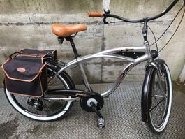 Cruiser Velo 7-Gang Shimano HerrenradLedergriffe guter Zu...