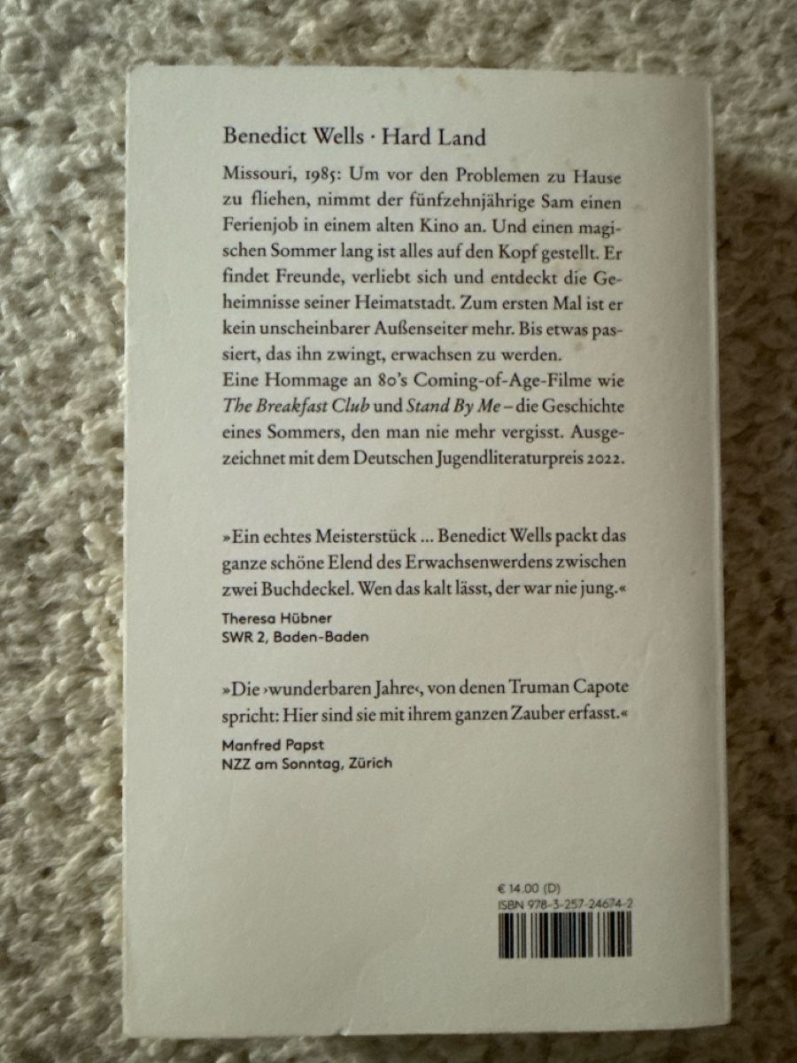 Libri: Benedict Wells - Hard Land – Usato da Hettlingen venduto da lau_9hnp 1