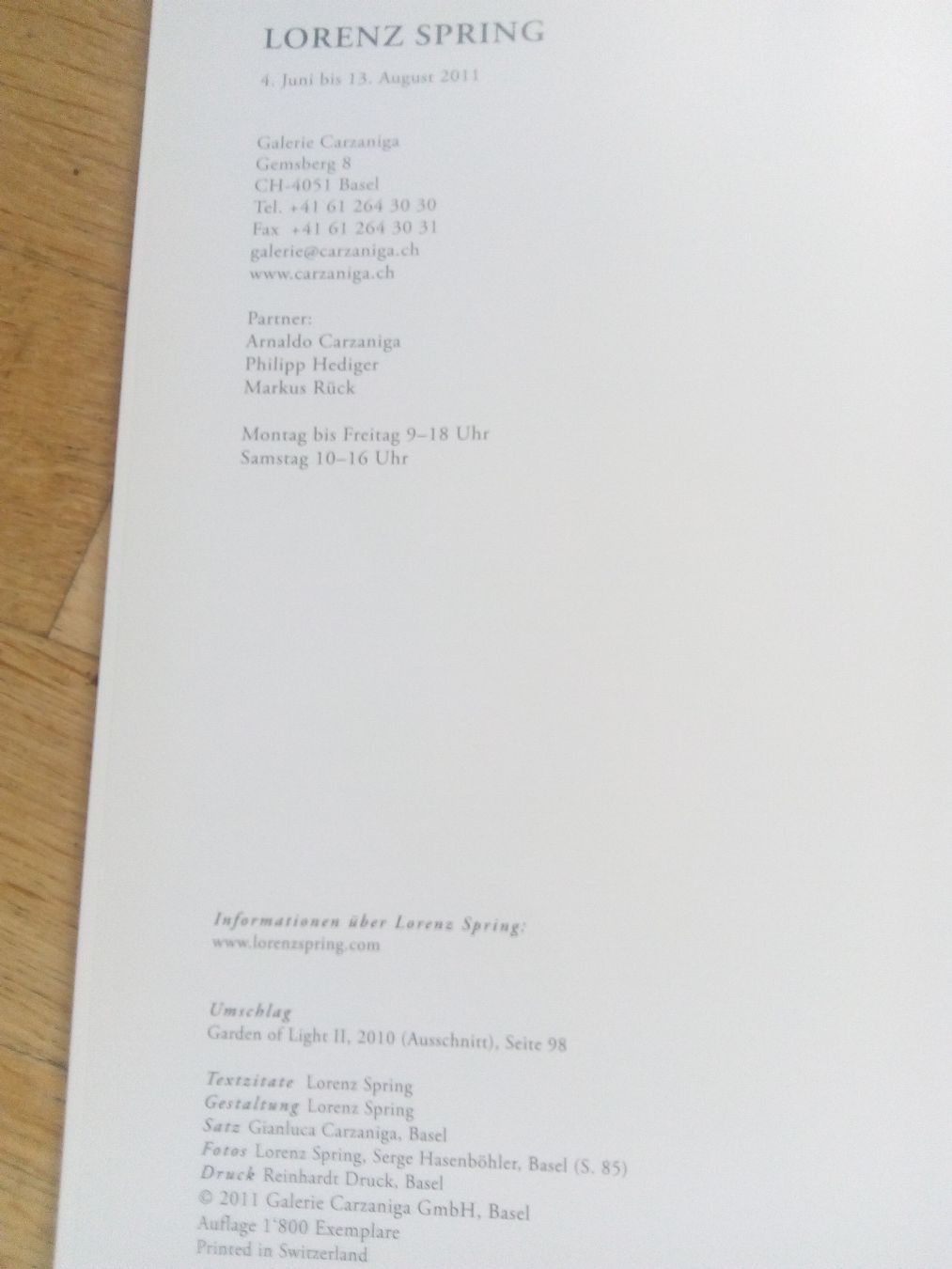 Bücher: Lorenz Spring: Werden-Sein-Vergehen   Kunstbuch  ©'2011 – Gebraucht aus St. Gallen von elk2020 8