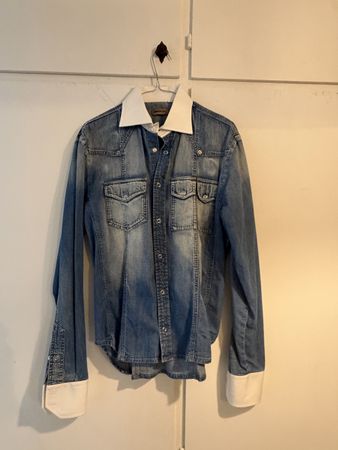 Camicia jeans Absolut Joy, colletto bianco, come nuova!