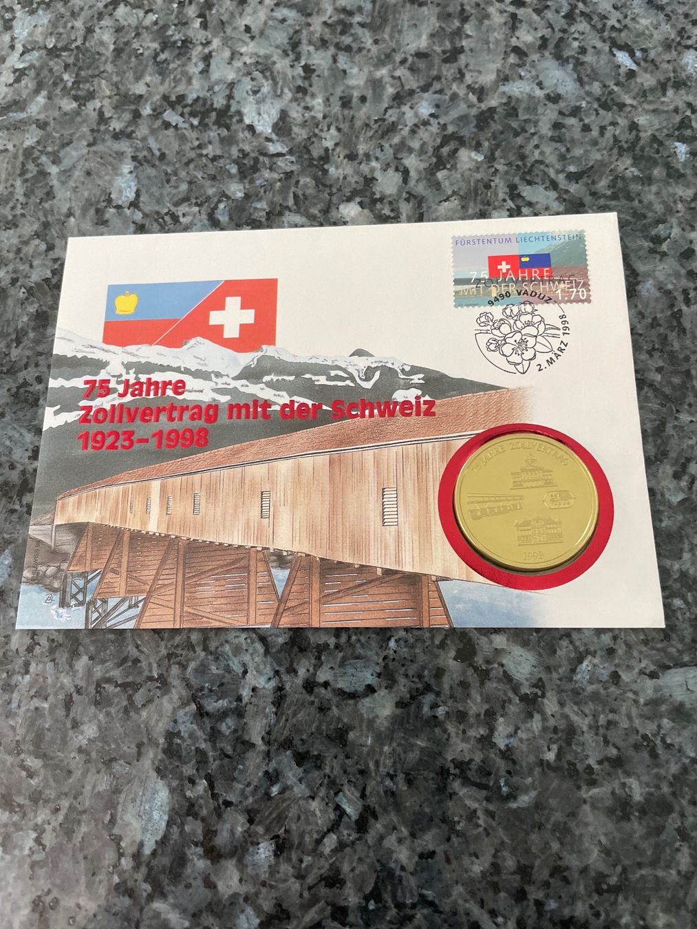 Tutti le monete: Numisbrief 75 Jahre Zollvertrag Schweiz/FL – Nuovo (secondo la descrizione) da Schlossrued venduto da Julio25