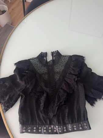 Damen Bluse The Kooples schwarz mit Spitze Grösse S