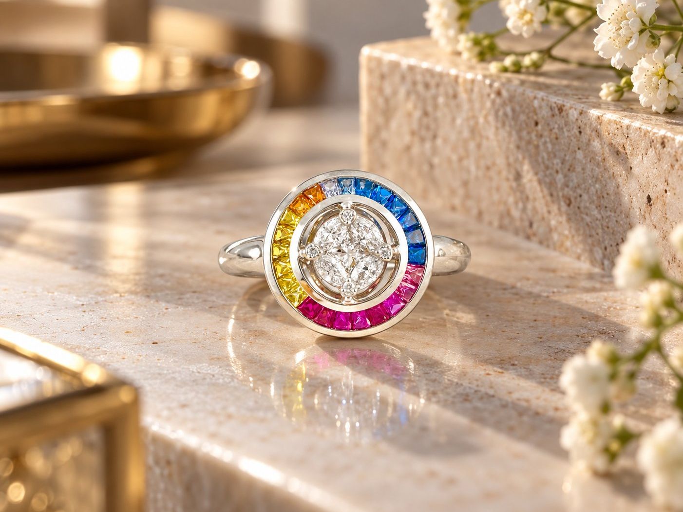 Bagues: Rainbow Saphir - Diamant - Ring – D'occasion à Zuzwil SG par artimmo
