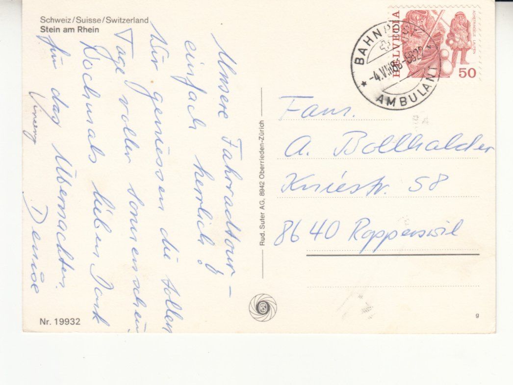 Cartoline postali: Stein am Rhein 1988 – Usato da Bürglen TG venduto da StampGraf 1