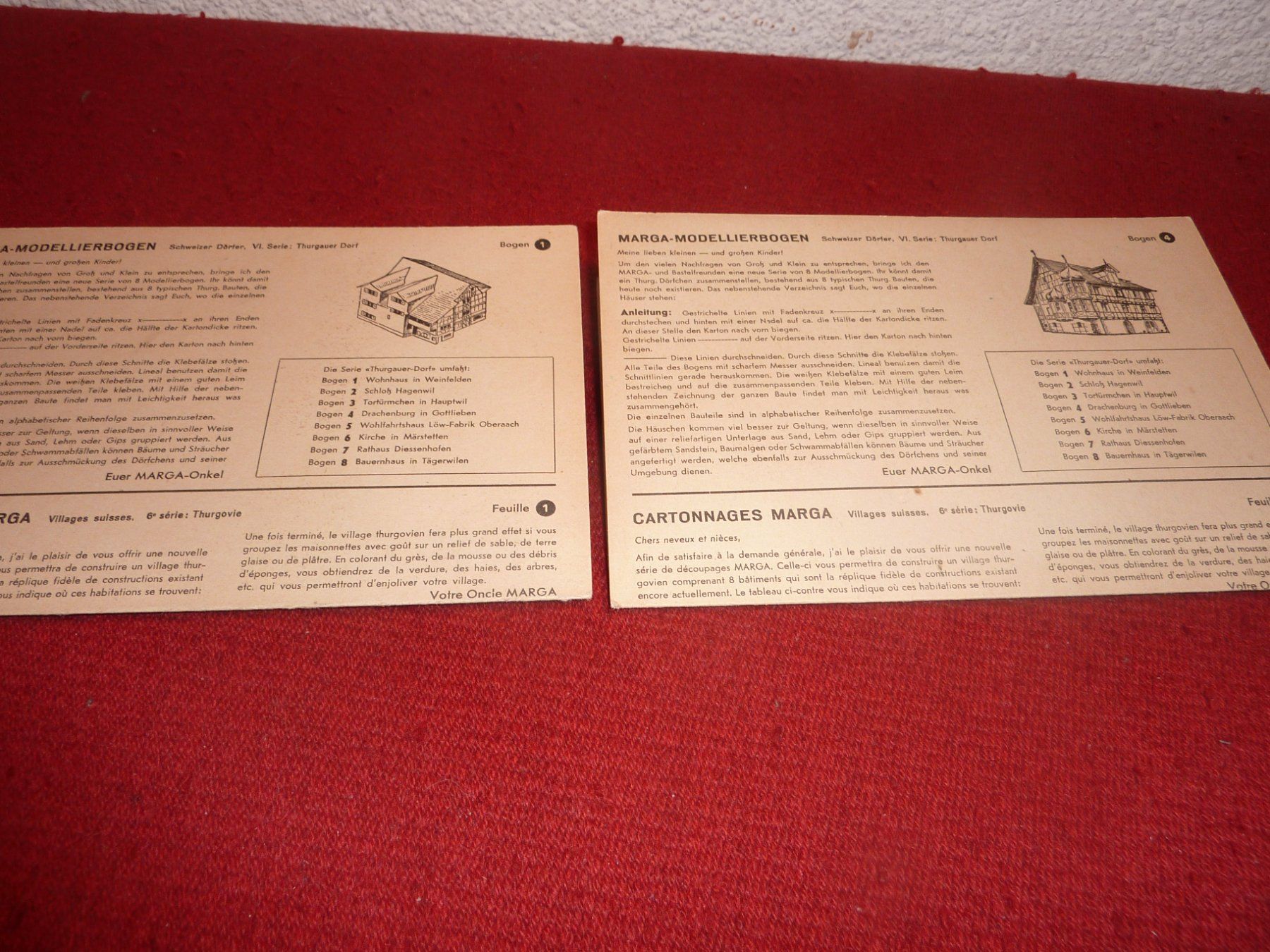 Kit di modellismo & Modellini statici: Marga-Modellierbogen Nr. 1 & Nr. 4 – Nuovo (secondo la descrizione) da Rüfenacht BE venduto da Flurweg2 2