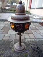 Jugendstil Tischlampe farbige Steine "Hugo Berger" ca. 1900