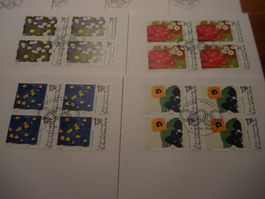 Liechtenstein, FDC Maler Gehr, 1996, FDC Satz,  Einzel + 4er