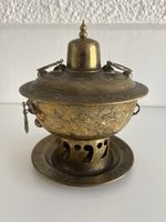 asiatischer Feuertopf / Hot Pot aus Messing - Vintage Deko