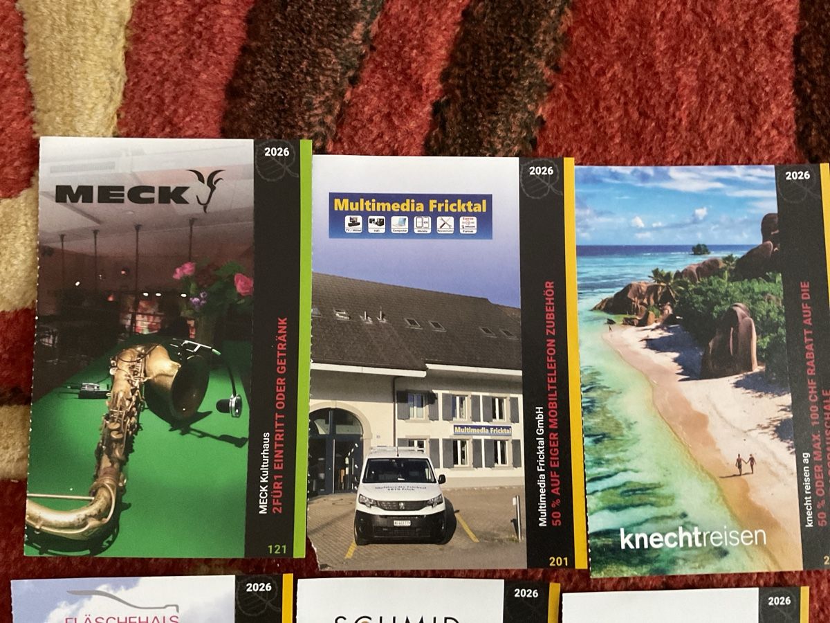 Gutscheine: 8 bons de réduction à Frick – Neu (gemäss Beschreibung) aus Düdingen von Yellow 1