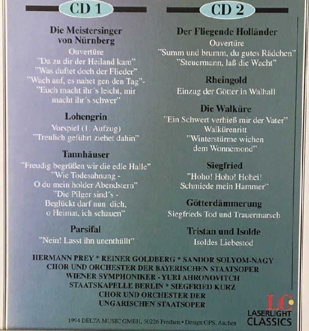 CD: Wagner - Meisterwerke der Oper (2 CDs) – Usato da Grüningen venduto da azulblanco 1