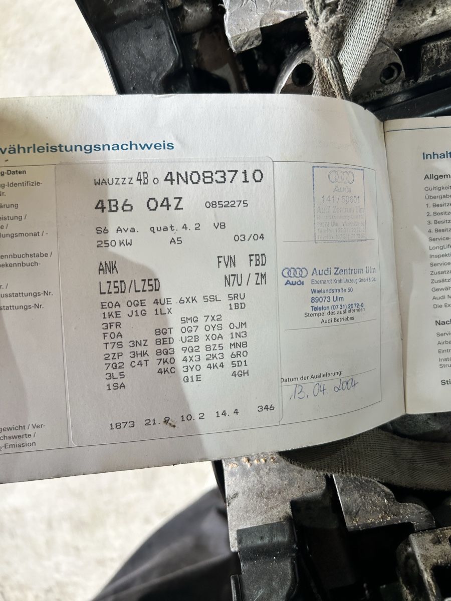 Audi Motoren: Audi V8 4.2l Motor 340Ps mit Anbauteile – Gebraucht aus Bolligen von jeganathan 2