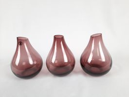 3 Handgefertigte Vasen in Pflaumenlila