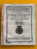 Réglement souverain au sujet de l'inspection des Digues 1782