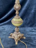 Antike Tischlampe aus Bronze mit Glas ? schwer 