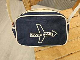 Vintage Swissair Stofftasche Handtasche Airline Swiss Bag