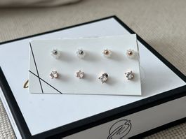Zarte kleine Ohrringe - Ohrstecker, 8 Paar, NEU
