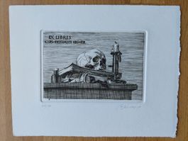 Exlibris Norbert Salzwedel - Original Radierung Tod signiert