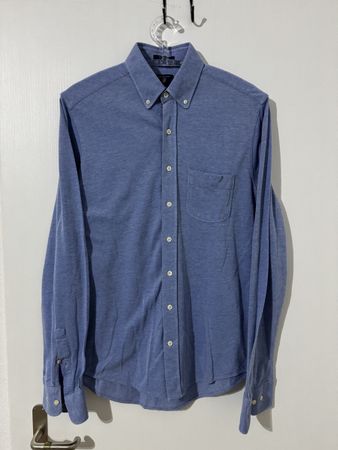 Gant Herren Hemd Tee-Off Pique blau Grösse M Baumwolle super