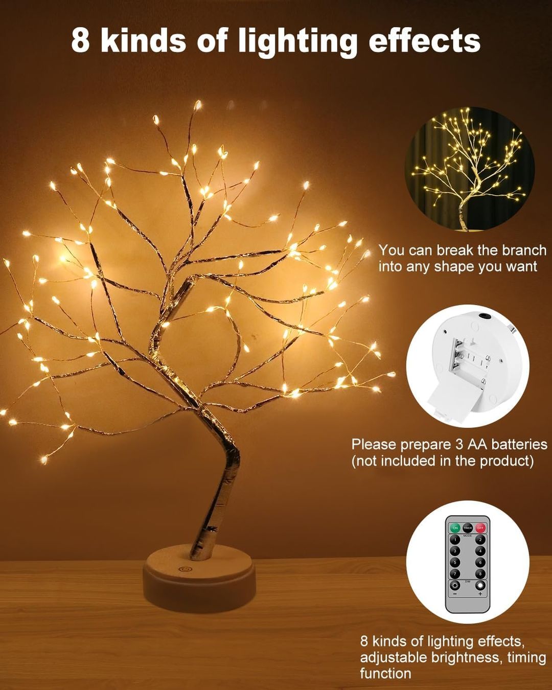 Lampen: LED Lichterbaum 108 LEDs 8 Modi dimmbar USB Batterie – Neu und originalverpackt aus St. Gallen von VerkaufsMaus50 2