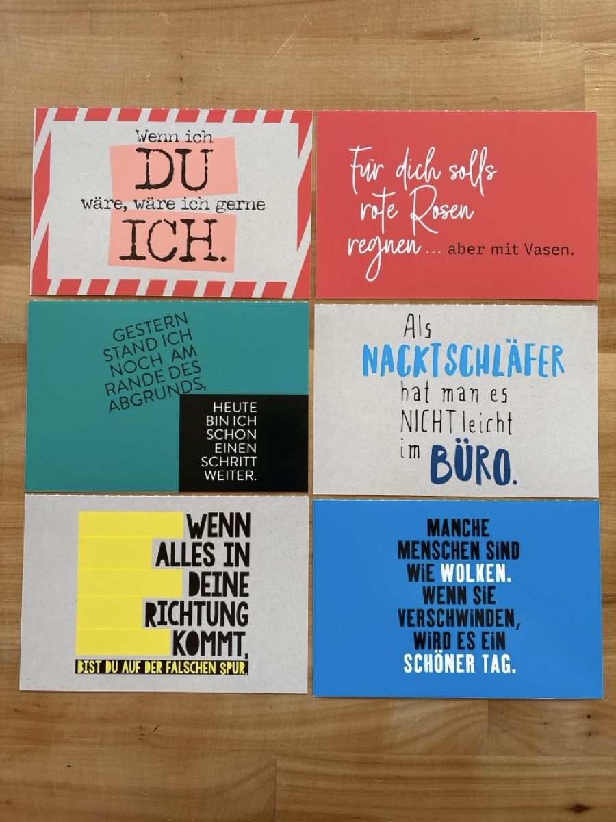 Cartoline postali: 6 AK mit Sprüche / Text – Usato da Rümlang venduto da Kartenpost1