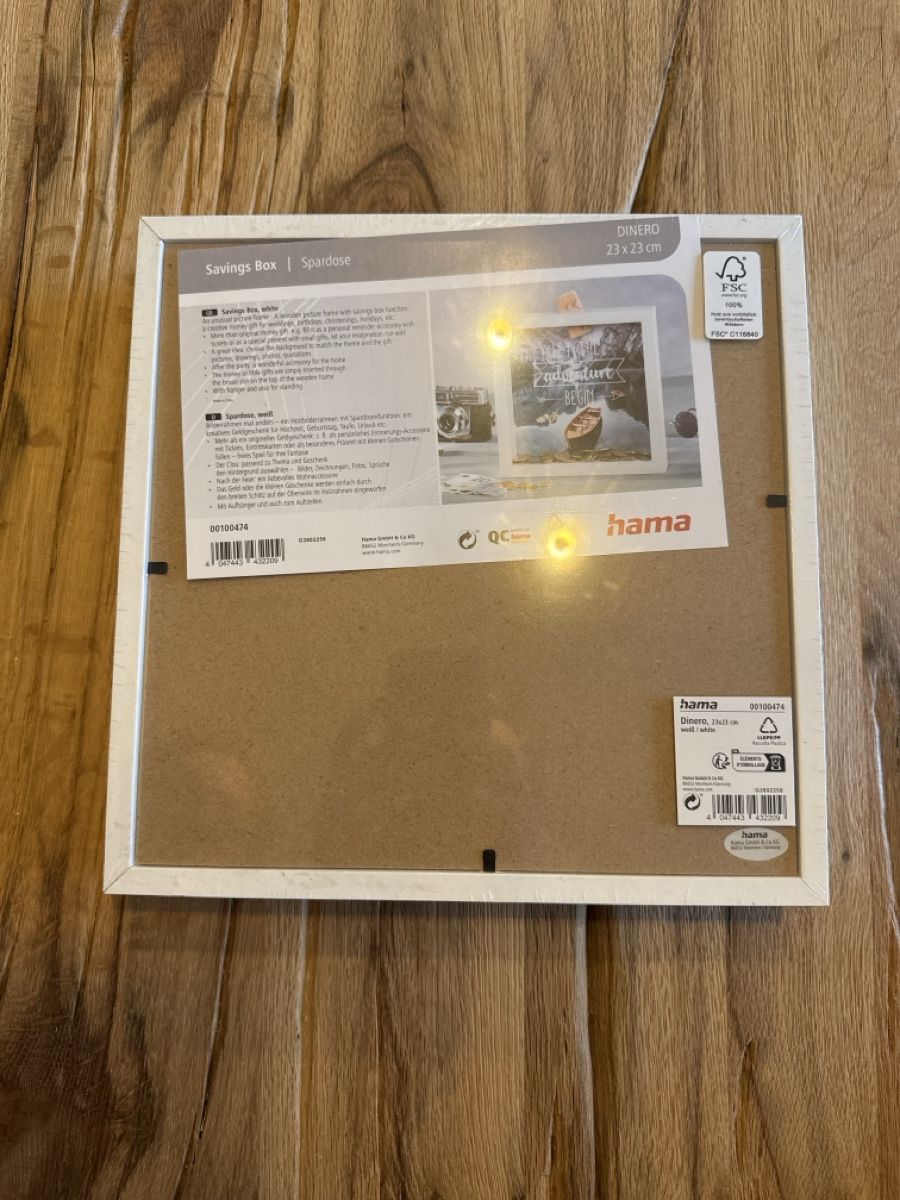 Spardosen: Spardose Bilderramen Sparbox 23x23cm – Neu und originalverpackt aus Pfäffikon ZH von Fruchtsaft 2