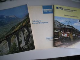 3 BLS-Broschüren, 50 Jahre Lötschbergbahn/Geschäftsbericht