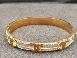 Vintage vergoldete Armreif mit schmucksteine Modeschmuck