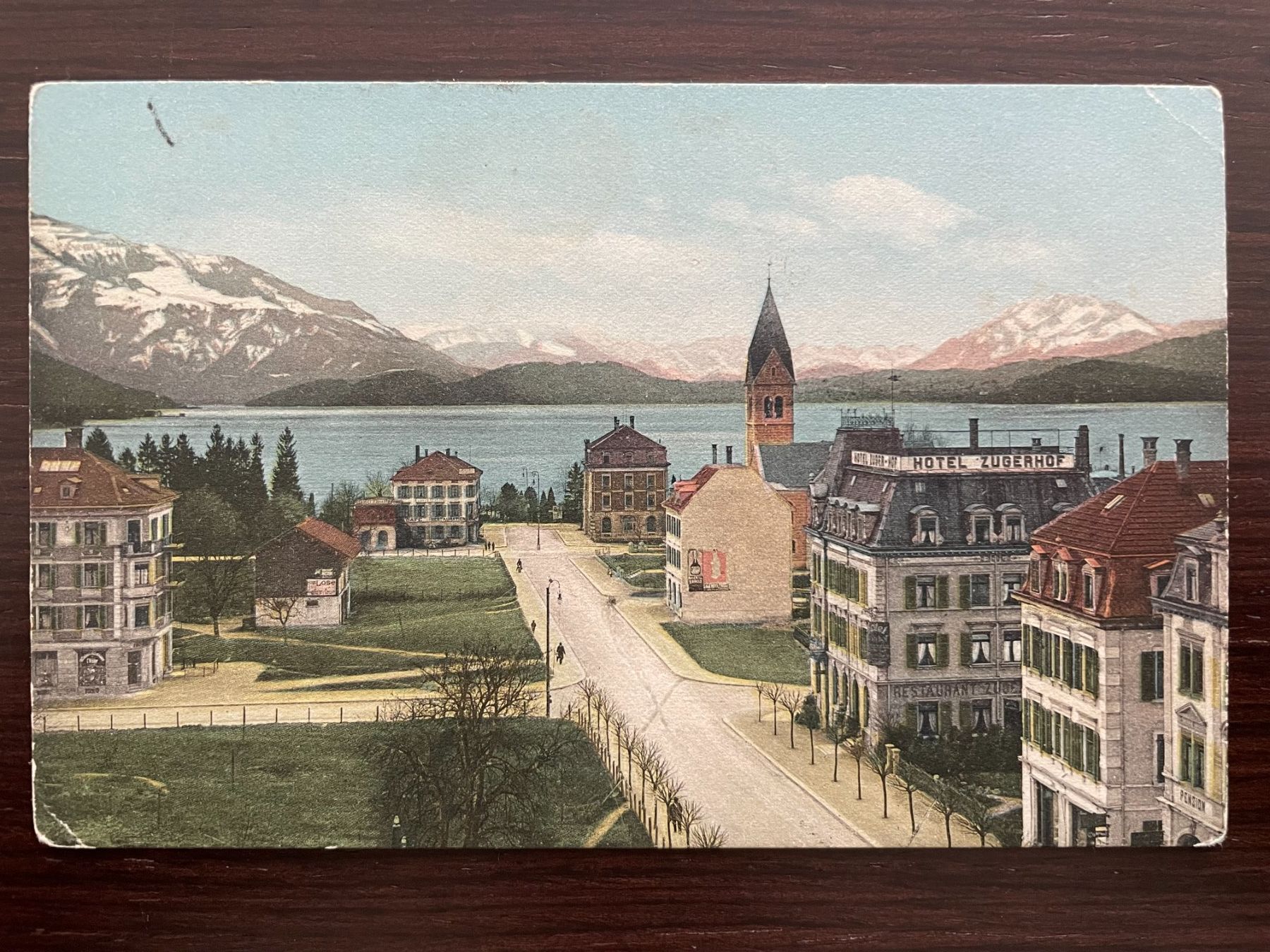 Cartoline postali: ZUG Alpenstrasse, Zugerhof, Schweizerhof, 4 Ansichtskarten – Usato da Wald ZH venduto da TLILEF 1