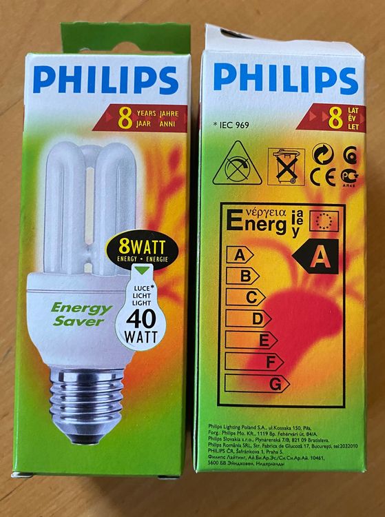 Ampoule Philips Energy Saver 14W (équivalent 75W) - Culot B22 - Blanc Chaud - Économie D'énergie