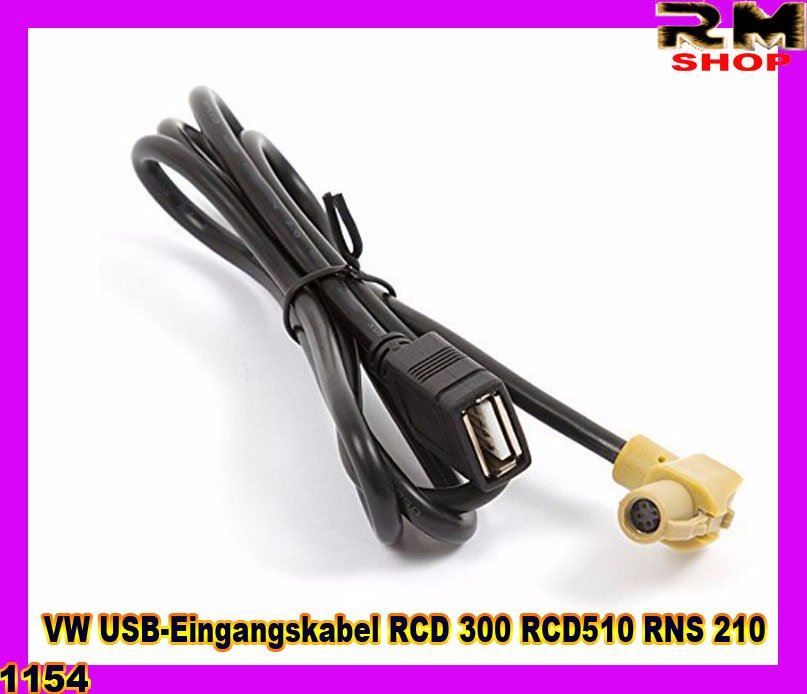 Câble Auxiliaire USB Pour Autoradio VW RCD300 / RCD510 - Noir - Envoi Rapide De France