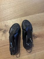 Varese Sandalen schwarz Leder Plateau Grösse 38 wenig getrag