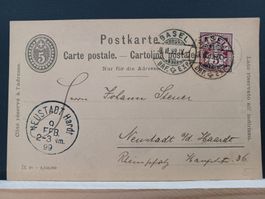 Basel nach Neustadt Hardt, schöner Stempel, 1899