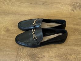 Zara Loafer schwarz mit Gold-Detail Gr. 41