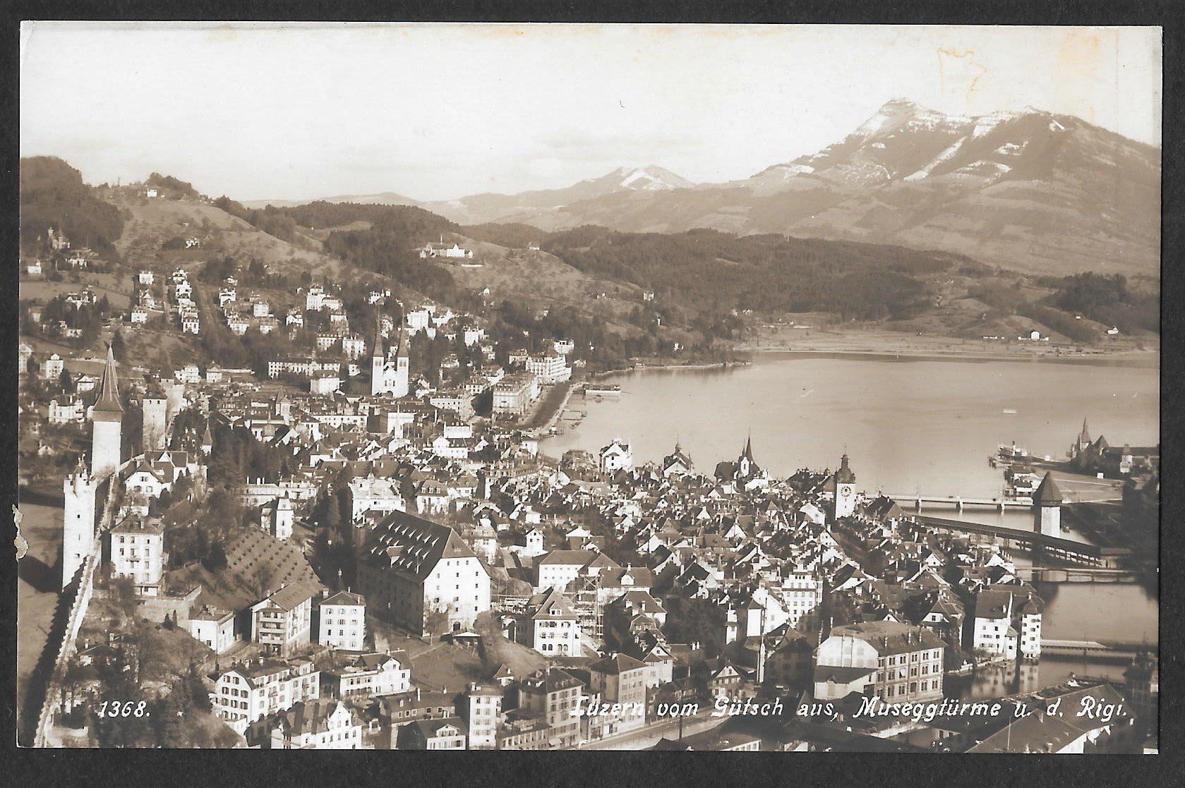 Cartoline postali: Luzern vom Gütsch aus – Usato da Olten venduto da clotaldi