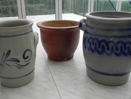 Steingut Topf 2 Stk Set Töpfe