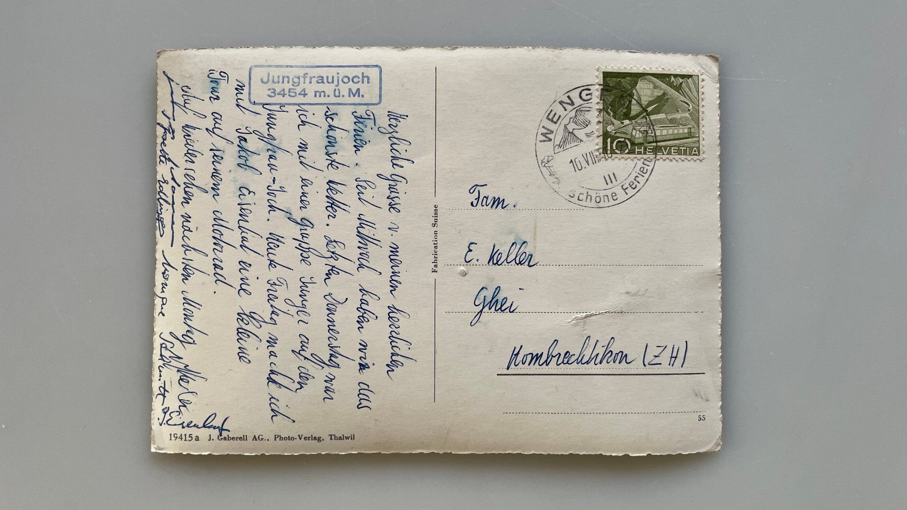 Cartoline postali: Blick gegen die Jungfrau ok – Usato da Glattfelden venduto da cybermaxx 1