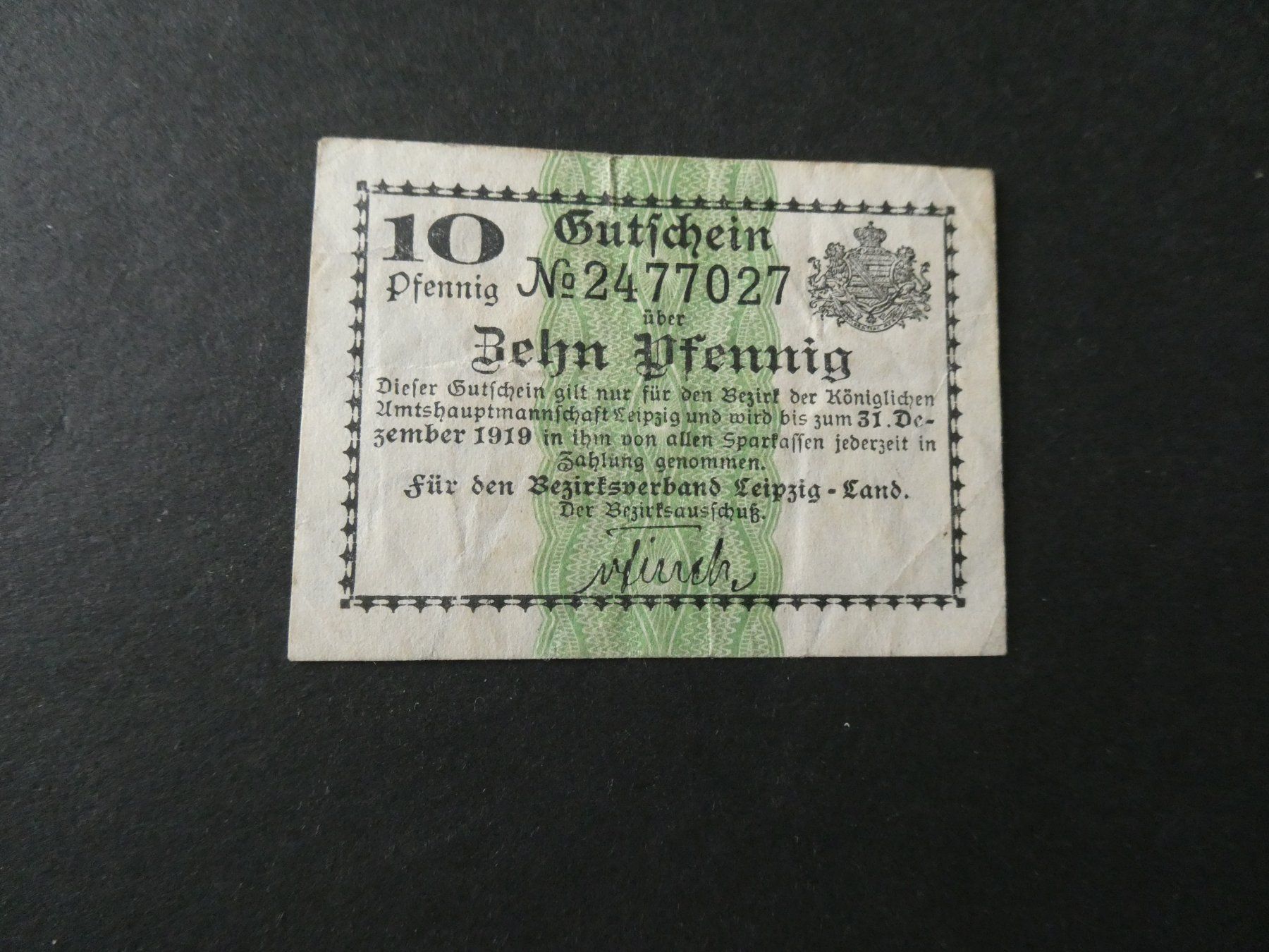 Banconote: Dt. Reich, Leipzig  - Notgeldschein – Usato da Hinterforst venduto da Rohusri